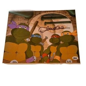Townsend Coleman Signed Michelangelo Ninja Turtles 8x10 Photo With BAM COA